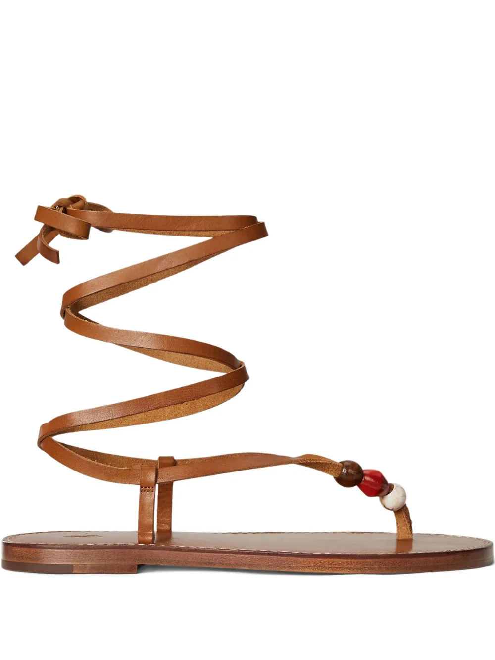 Polo Ralph Lauren leather strappy sandals Brown