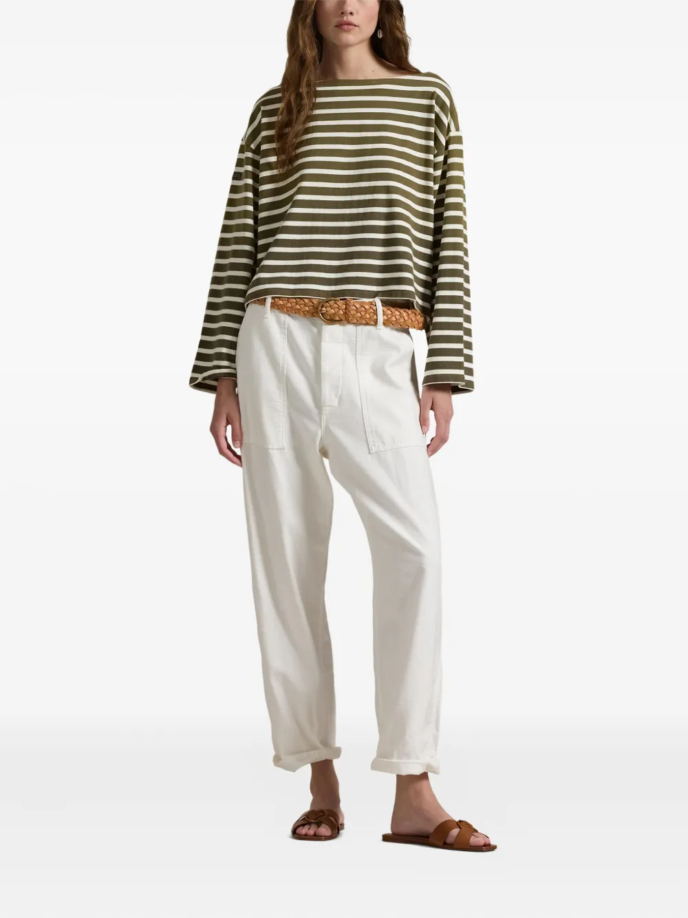 Shop Polo Ralph Lauren Striped Long-sleeve Top