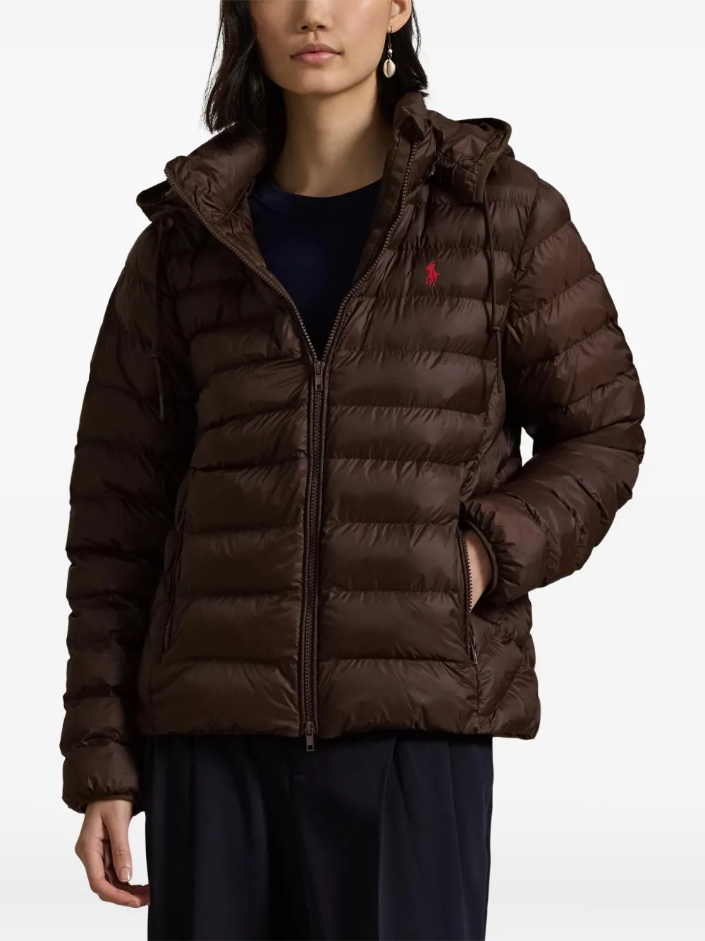 Polo Ralph Lauren Donsjack met capuchon Bruin