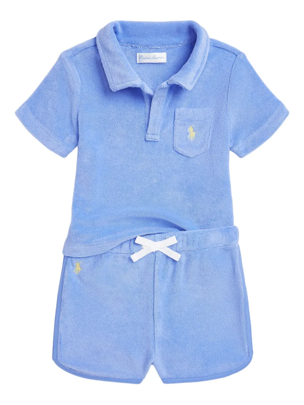 POLO RALPH LAUREN KIDS Badstof poloshirt en shorts Blauw