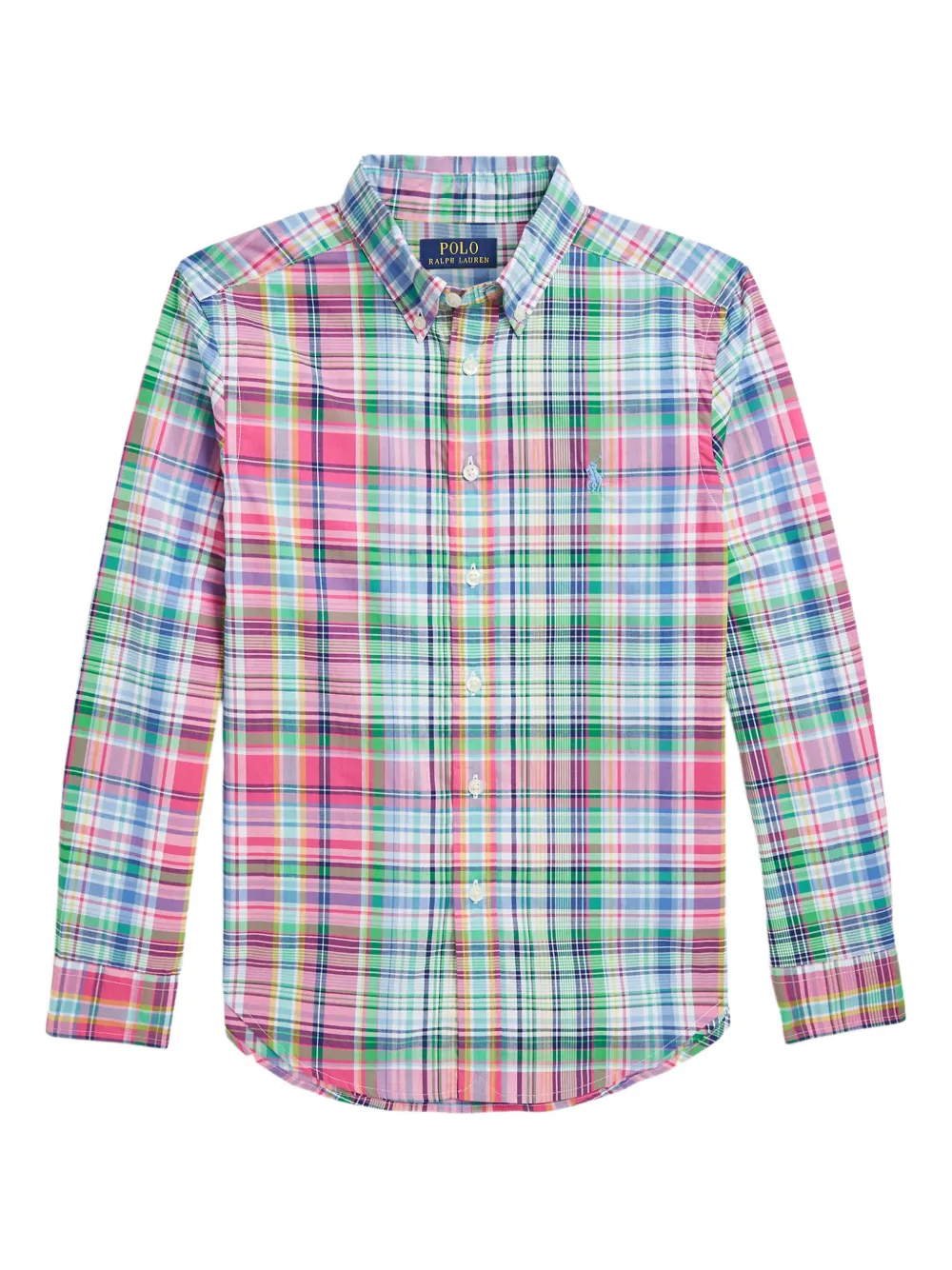 POLO RALPH LAUREN KIDS Geruit popeline shirt Roze