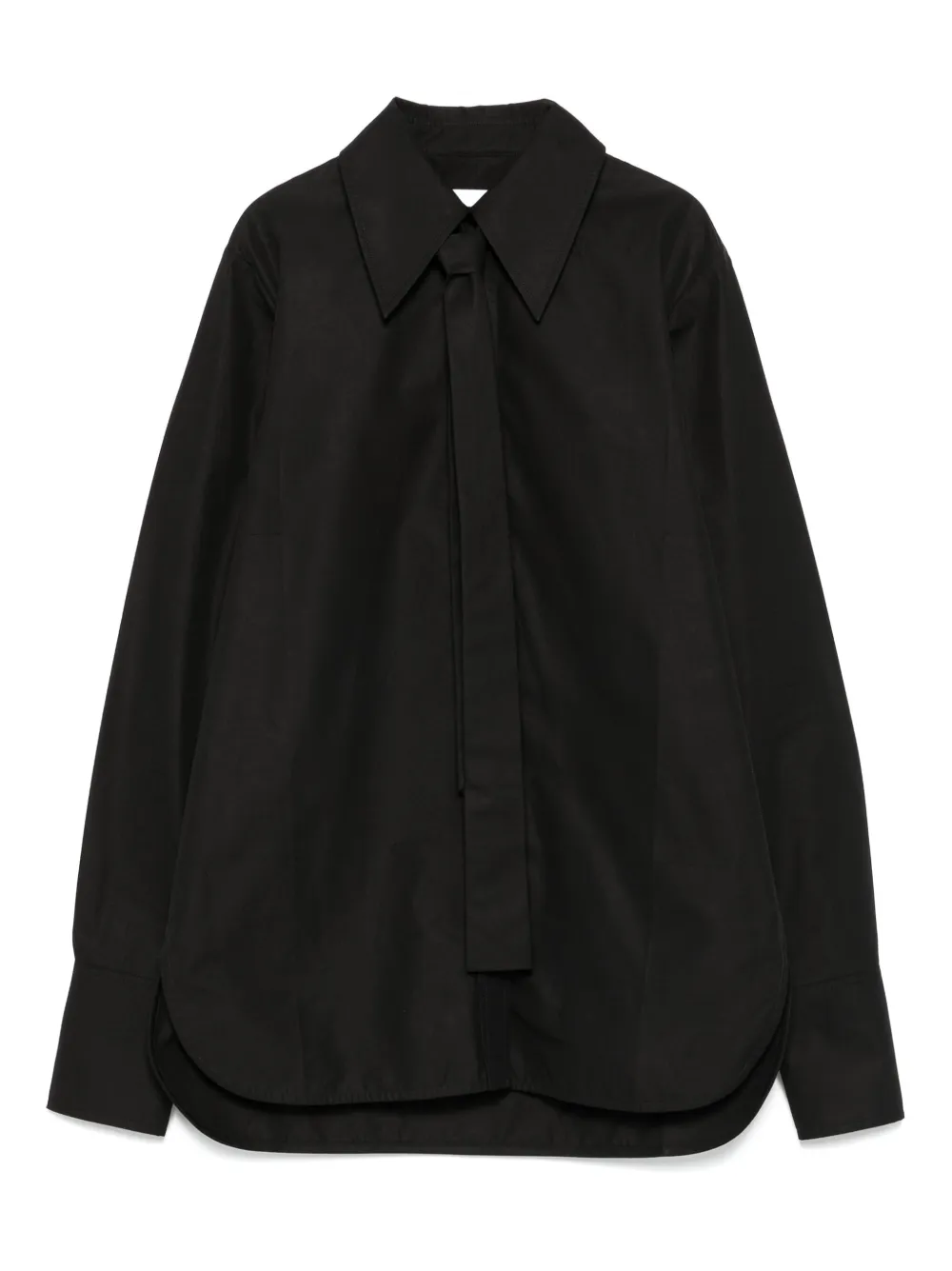 Jil Sander Tie-neck Curved-hem Shirt