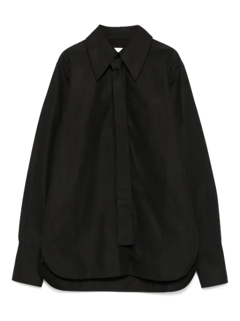 Jil Sander tie-neck curved-hem shirt