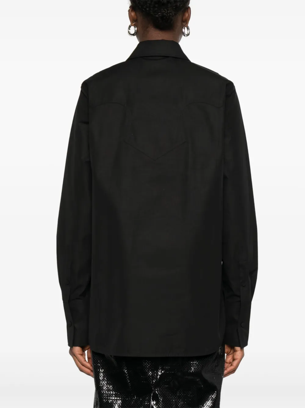 Jil Sander Blouse met gestrikte hals en gewelfde afwerking Zwart