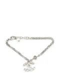 CHANEL Pre-Owned 2021 Silver CC Rhinestones Charms Bracelet costume bracelet