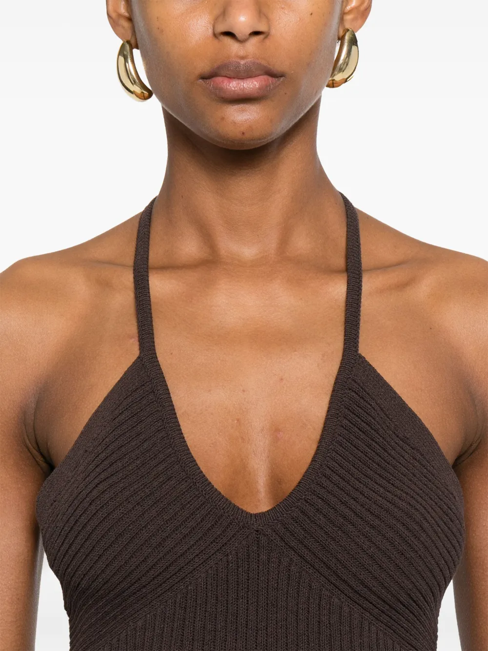 Vince Ribgebreide tanktop Bruin