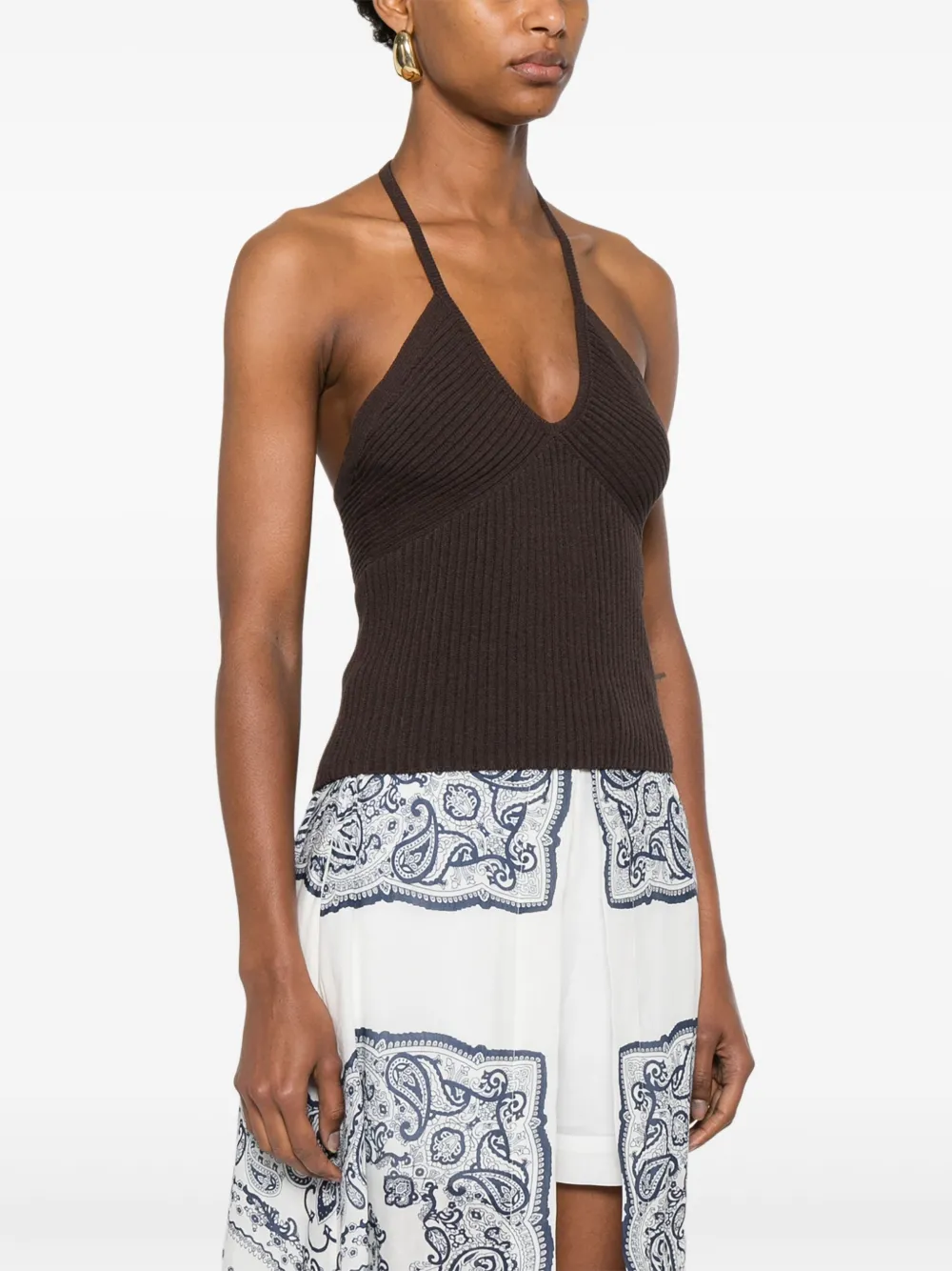 Vince Ribgebreide tanktop Bruin