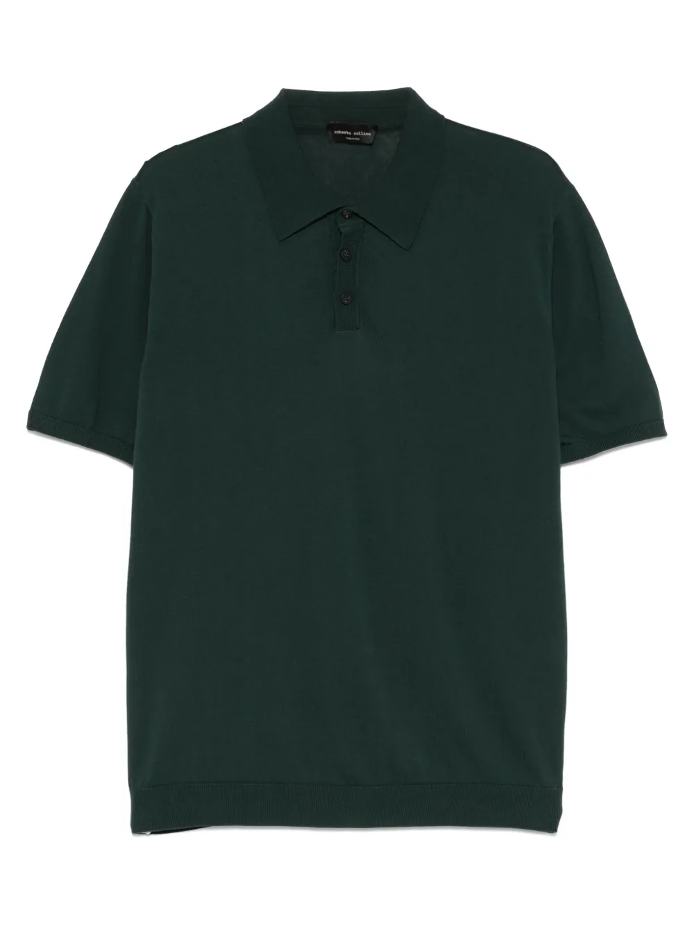 short-sleeve knit polo shirt
