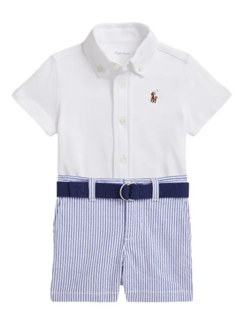 POLO RALPH LAUREN KIDS Polo Pony-embroidered shirt and shorts set