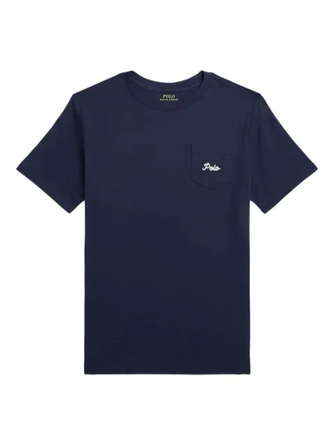 POLO RALPH LAUREN KIDS camiseta con bolsillo y estampado de perro