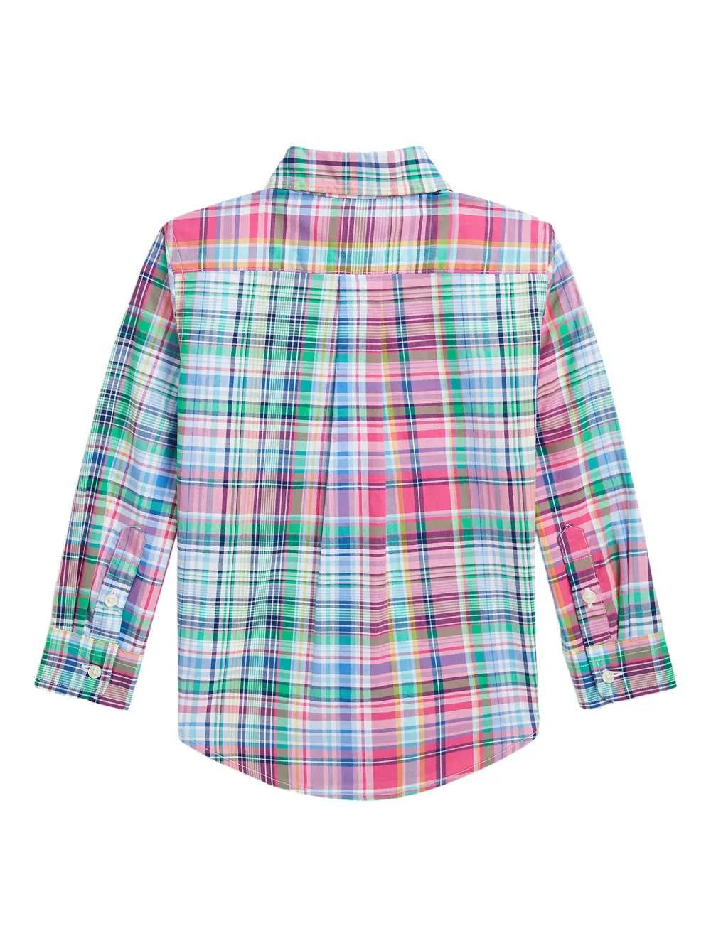 POLO RALPH LAUREN KIDS Geruit popeline shirt Roze