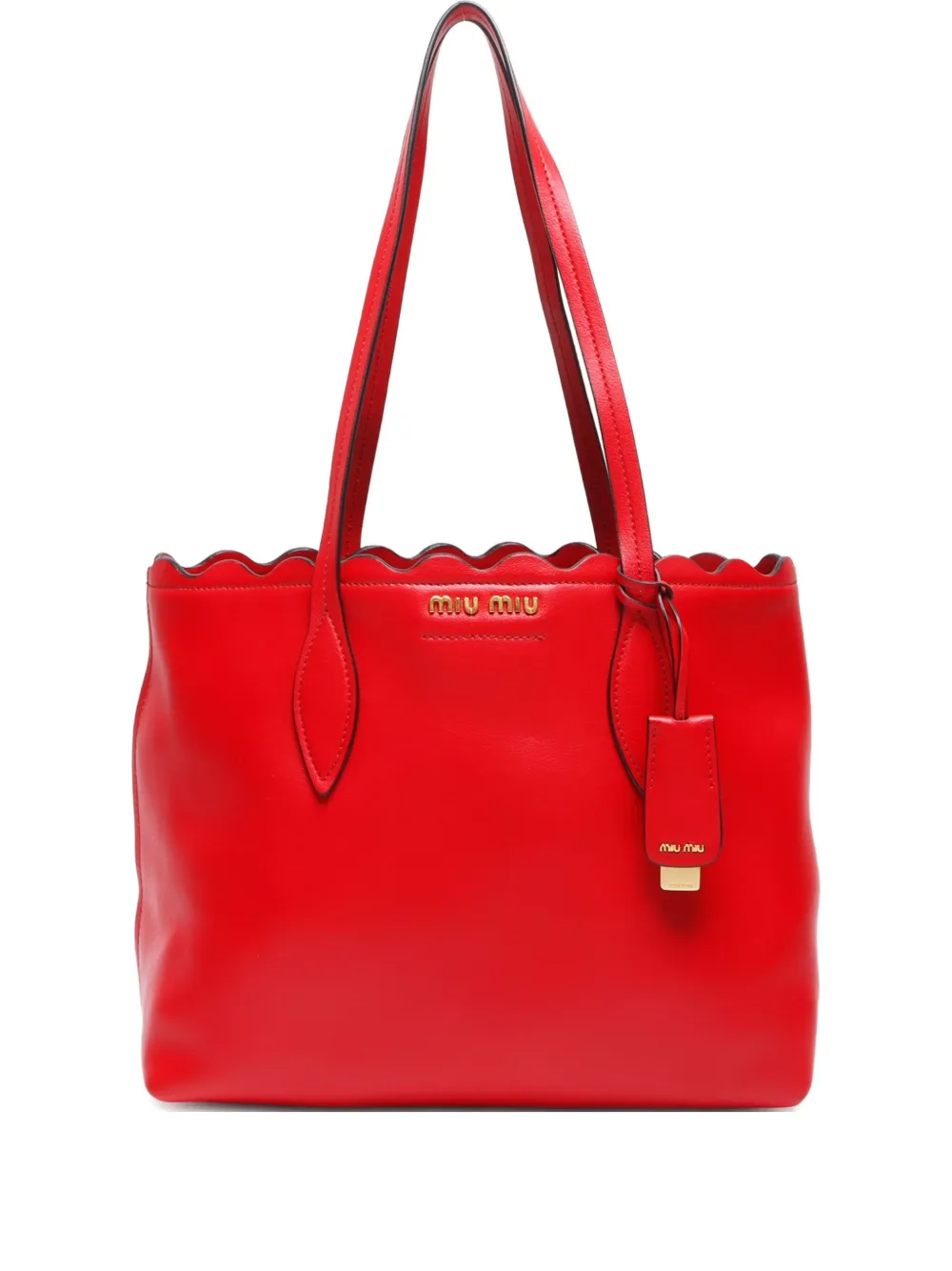Pre-owned Miu Miu 2000-2010s Flower Leather Tote Bag