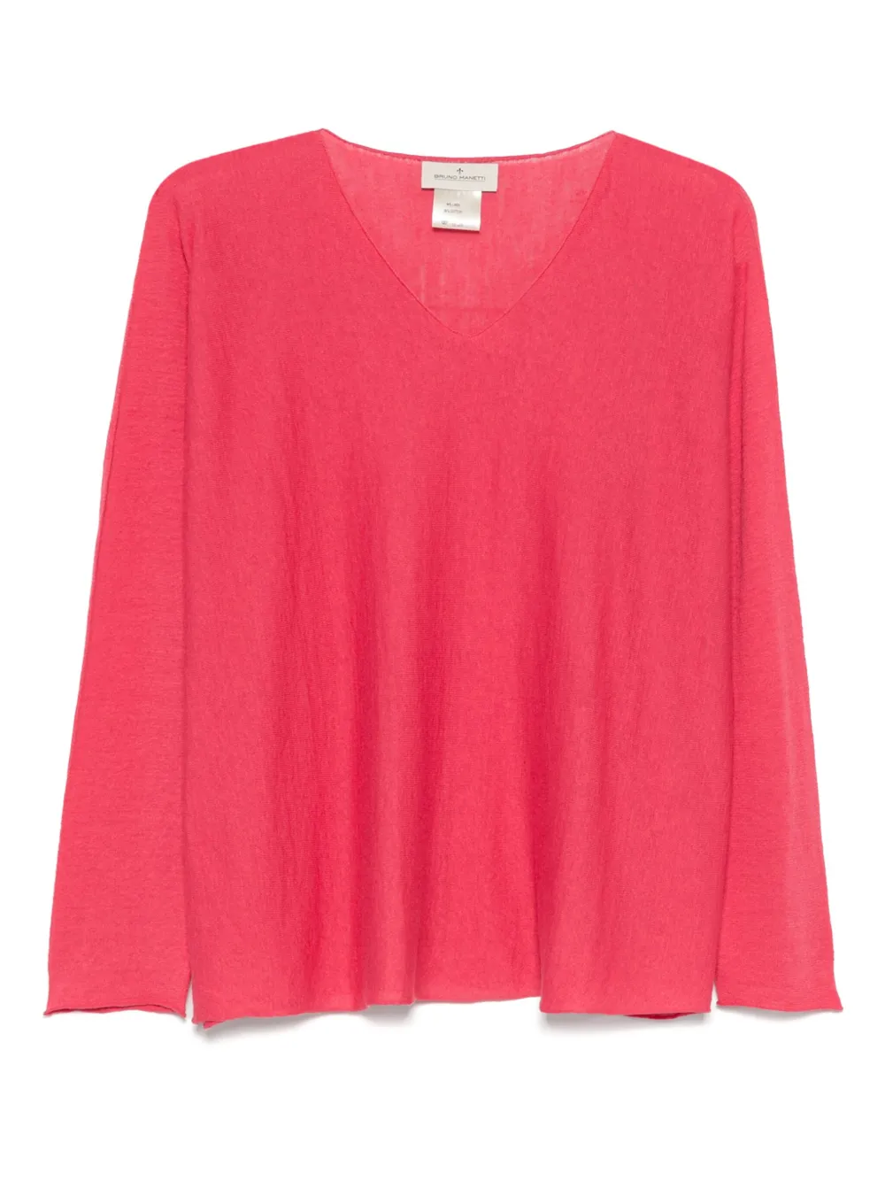 Bruno Manetti Relaxed Fit Deep V-neck Pink Sweater