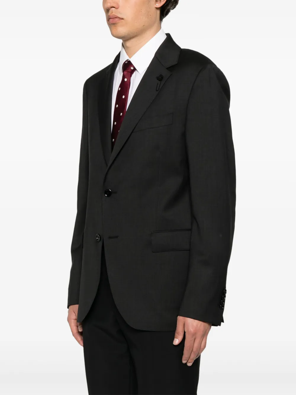 Lardini Blazer met enkele rij knopen Zwart