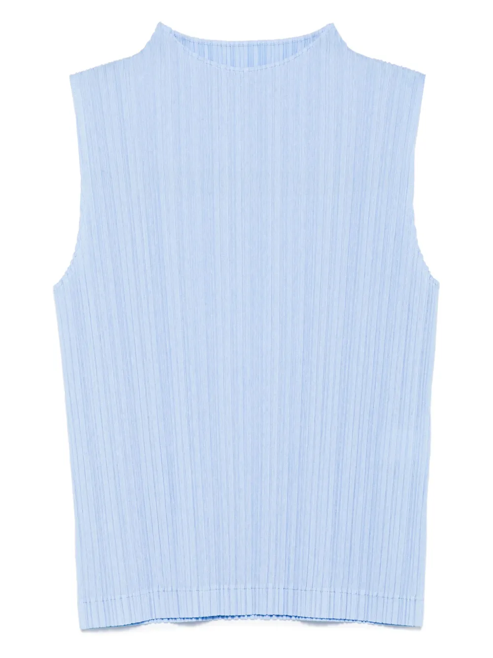 Pleats Please Issey Miyake Ramie geplooide top Blauw