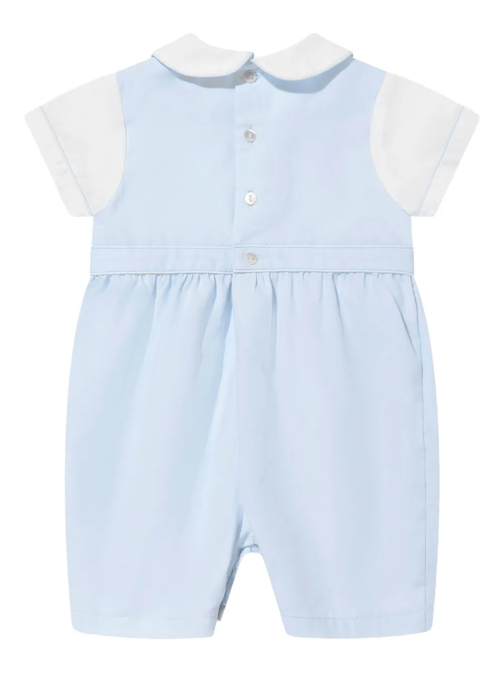 Sarah Louise short-sleeve collared romper - Wit