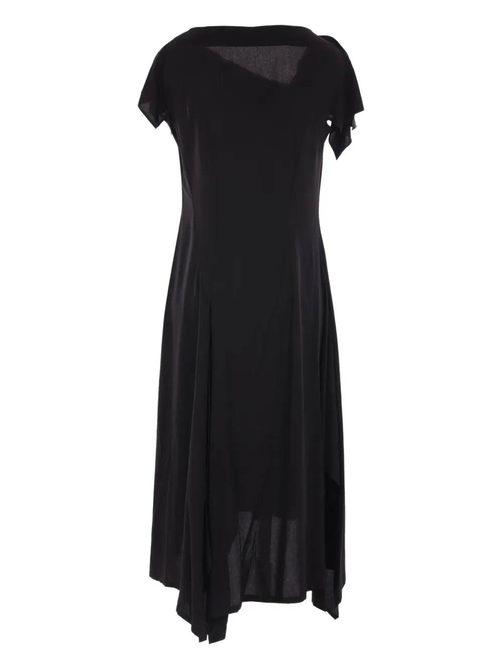 Y's asymmetric dress - Zwart