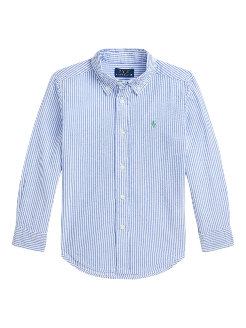 POLO RALPH LAUREN KIDS Gestreept seersucker shirt Blauw