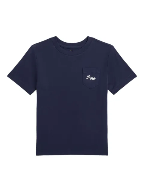 POLO RALPH LAUREN KIDS dog-print pocket T-shirt