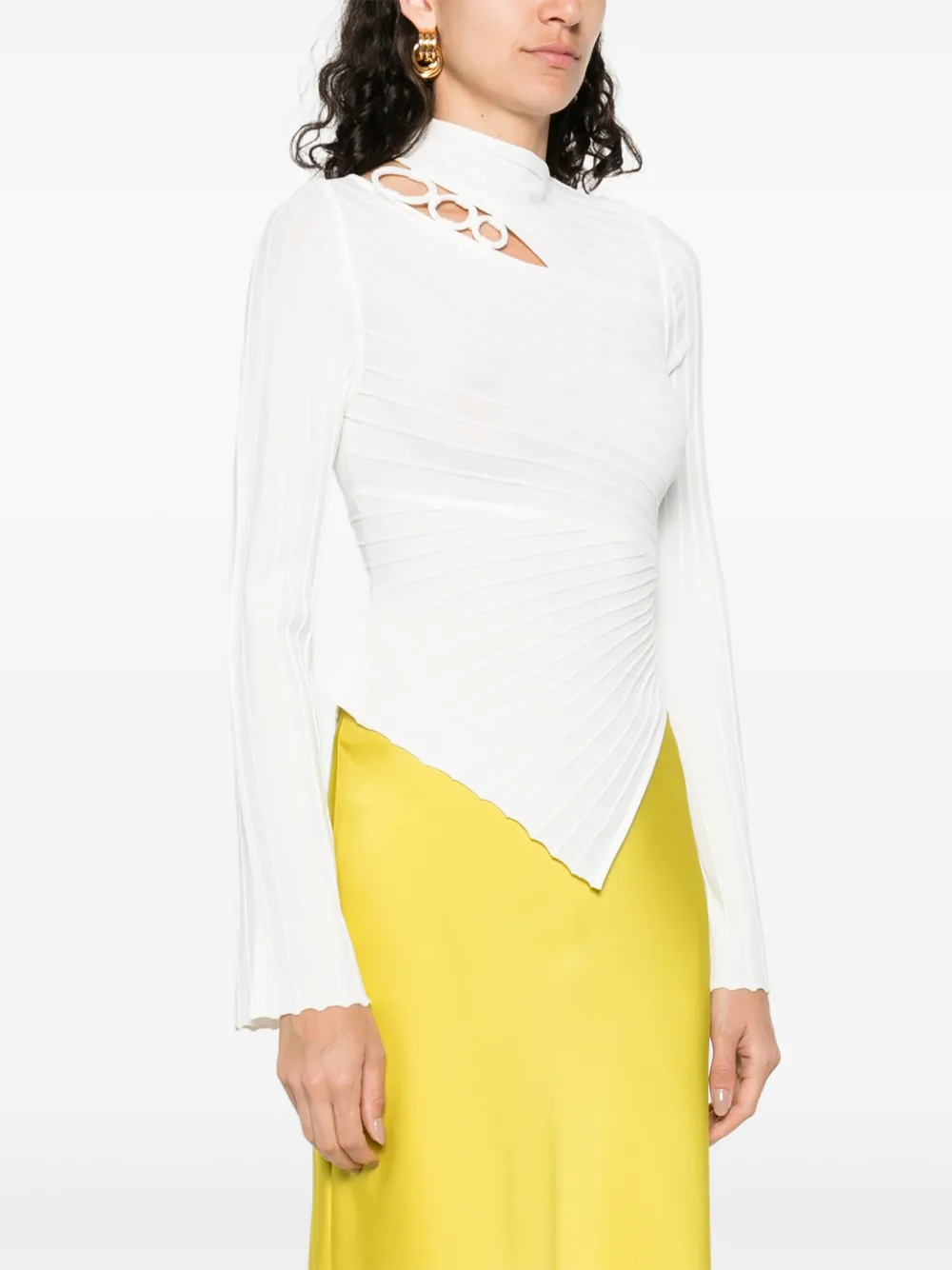 Cult Gaia Geplooid shirt Wit