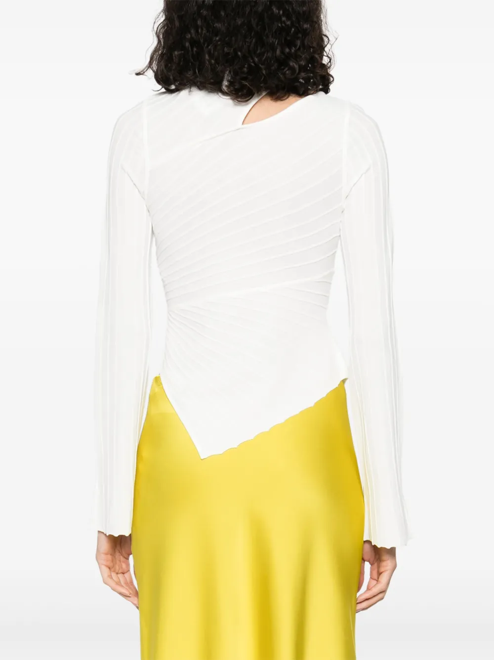 Cult Gaia Geplooid shirt Wit