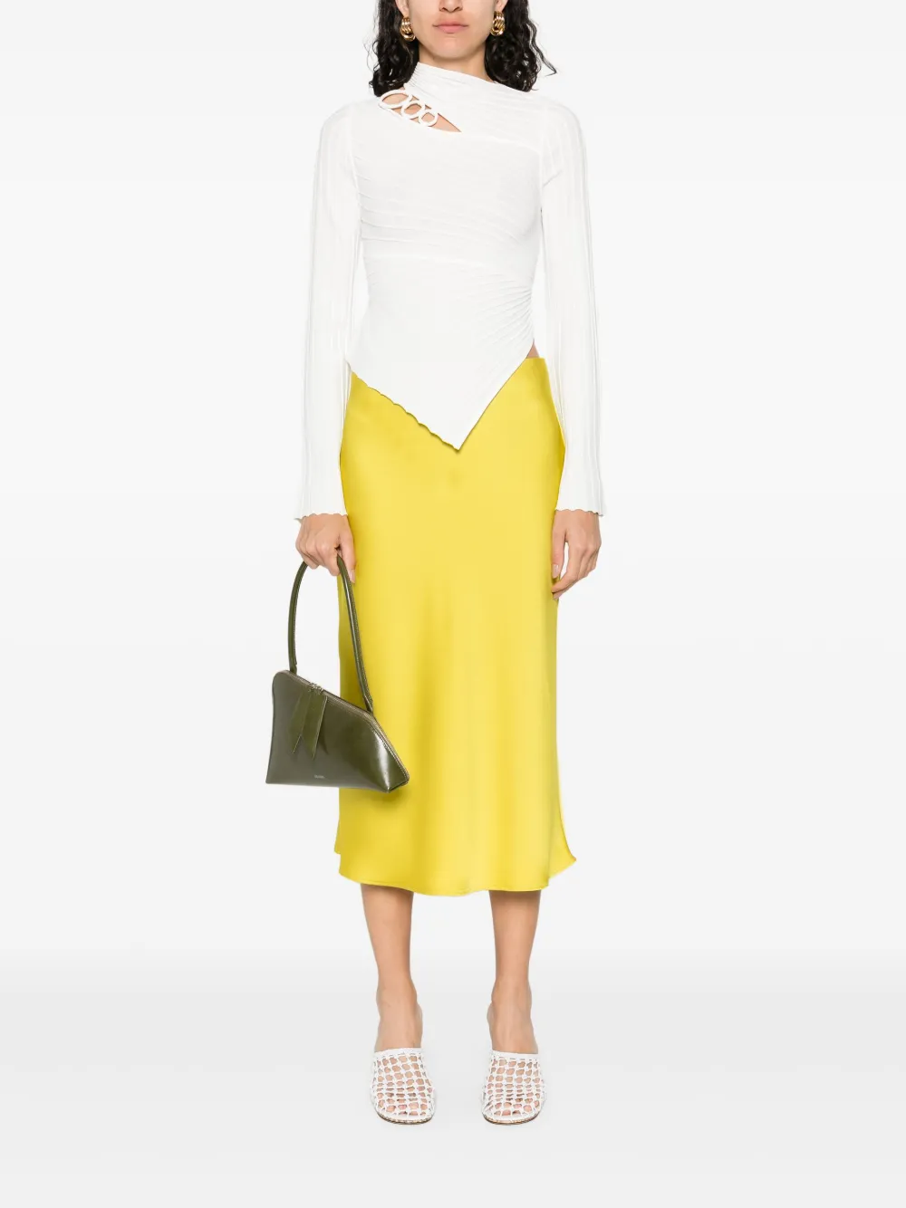 Cult Gaia pleated blouse - Wit