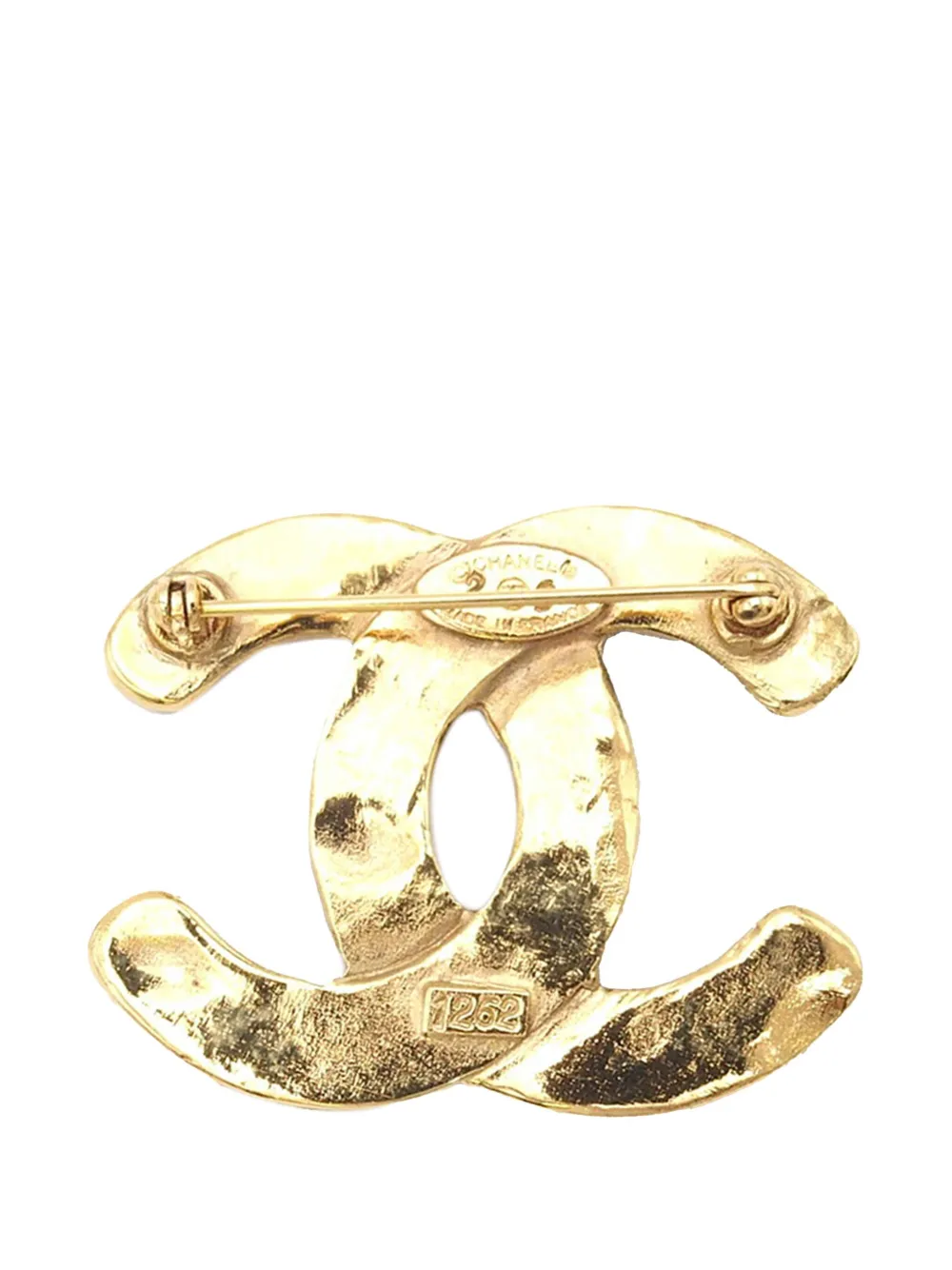 CHANEL Pre-Owned بروش CC مطلي بذهب 1980-1990 | Image 2