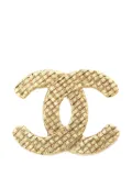 CHANEL Pre-Owned 1980-1990 Gold Plated CC Brooch costume brooch