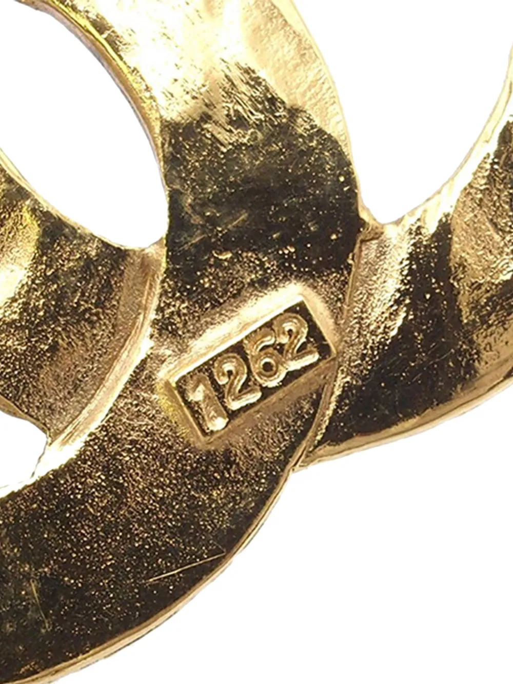 Pre-owned Chanel 1980-1990 Gold Plated Cc Brooch Costume Brooch
