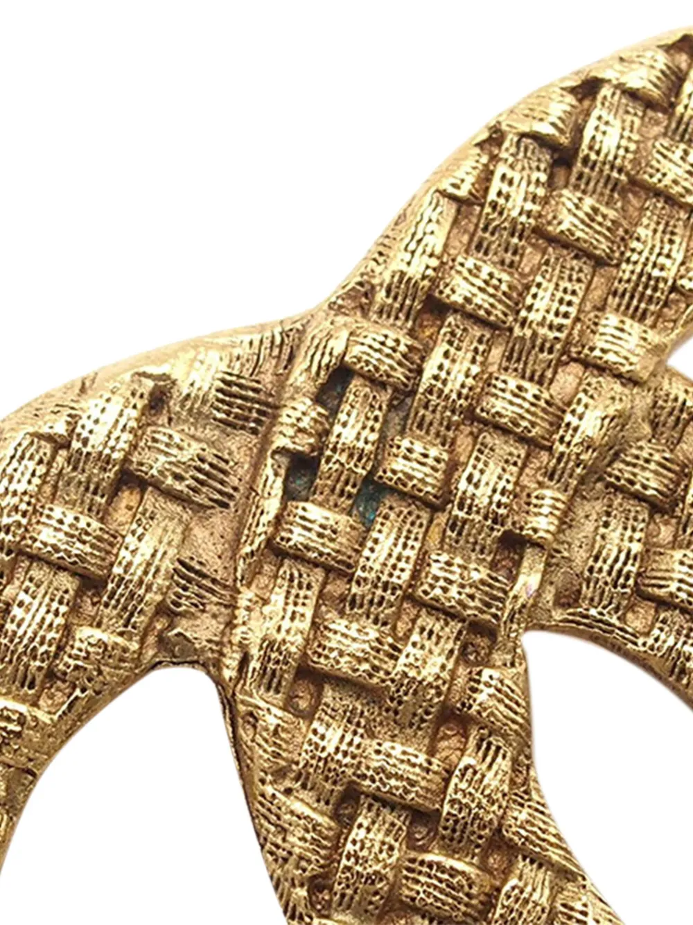 Pre-owned Chanel 1980-1990 Gold Plated Cc Brooch Costume Brooch