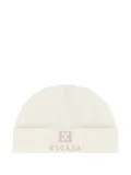 Escada Kids logo-embroidered beanie - White