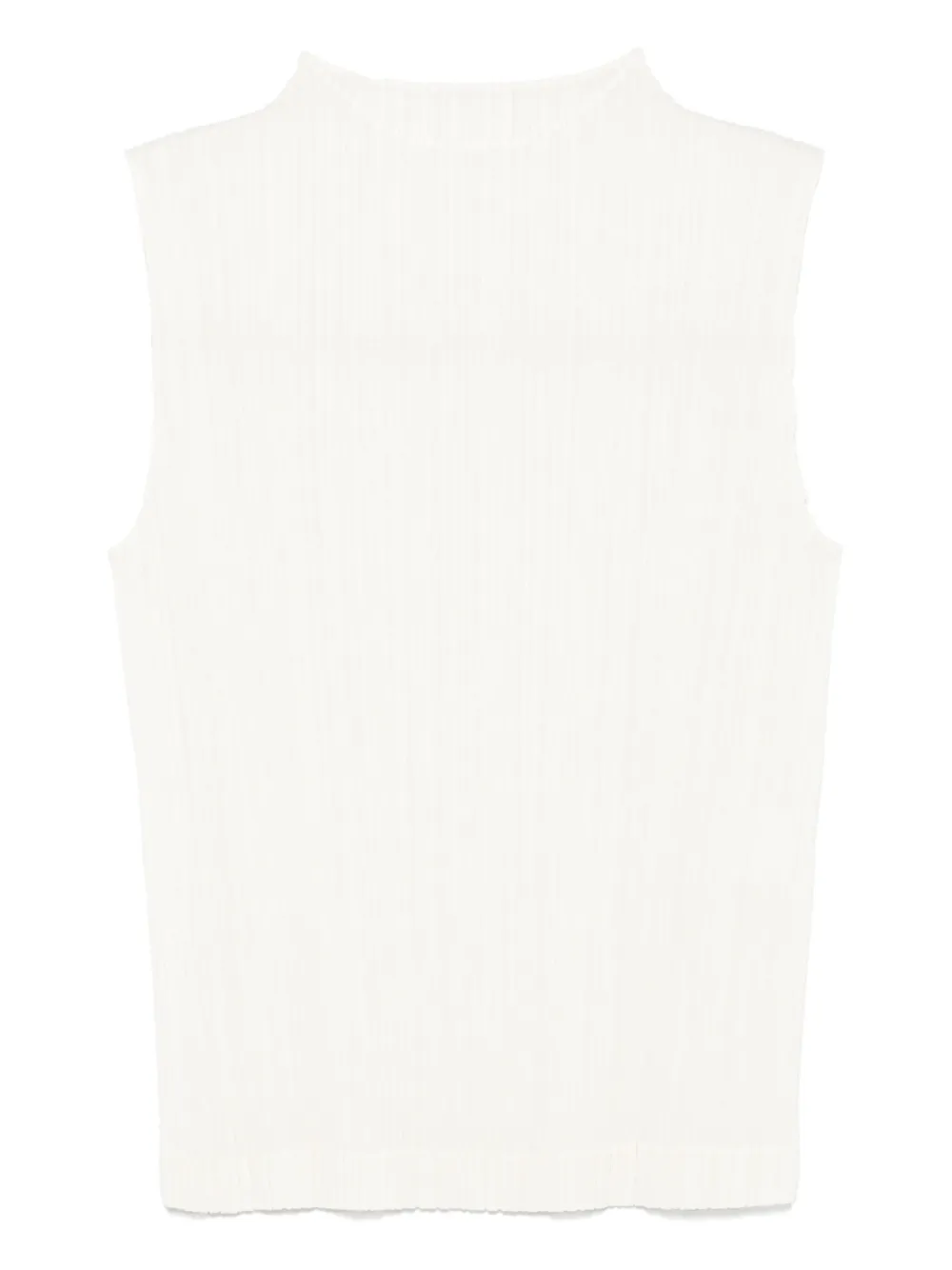 Pleats Please Issey Miyake Ramie geplooide top Beige