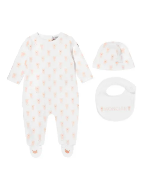 Moncler Enfant printed babygrow set (set of three)