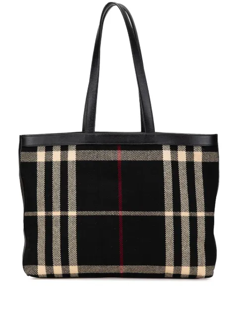 Burberry Pre-Owned tote Beat Check de lana 2000-2017