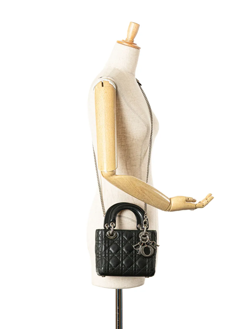 美品・ヴィンテージ【Dior】2015 カナージュ サッチェルバッグ Christian Dior Pre-Owned 2012 ミディアム ツイード マクロ