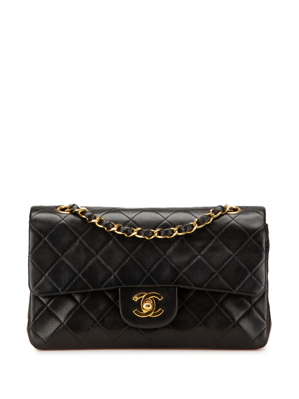 CHANEL Pre-Owned 1994-1996 スモール クラシック ラムスキン ダブルフラップ ショルダーバッグ - ブラック CHANEL Pre-Owned 1994-1996 スモール クラシック ラムスキン ダブルフラップ ショルダーバッグ - ブラック