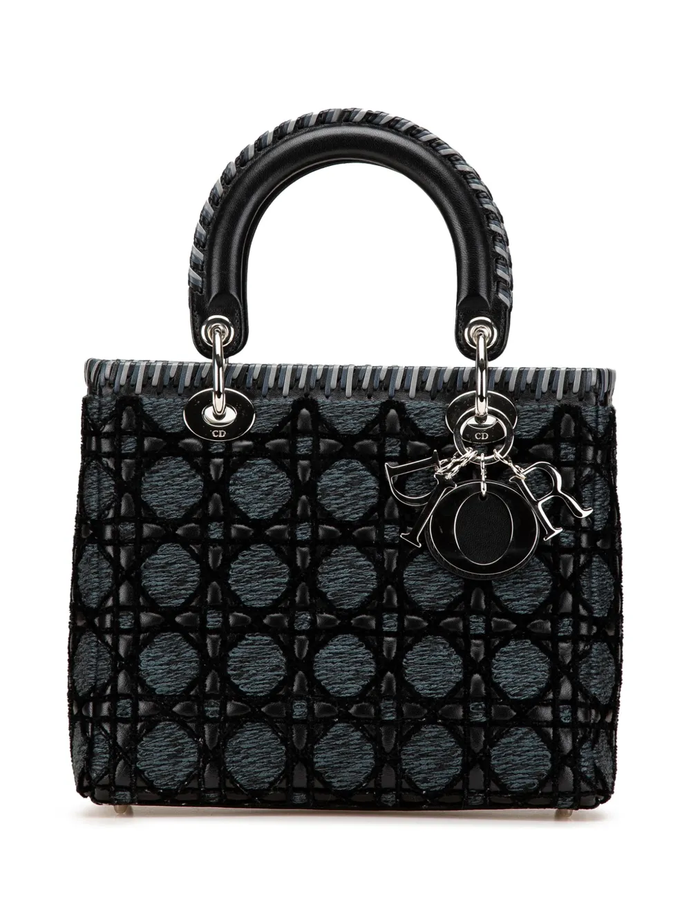Christian Dior Pre-Owned 2011 ミディアム ツイード&ベルベット カナージュ ホイップステッチ レディ Christian Dior Pre-Owned 2011 ミディアム ツイード&ベルベット カナージュ ホイップステッチ レディ