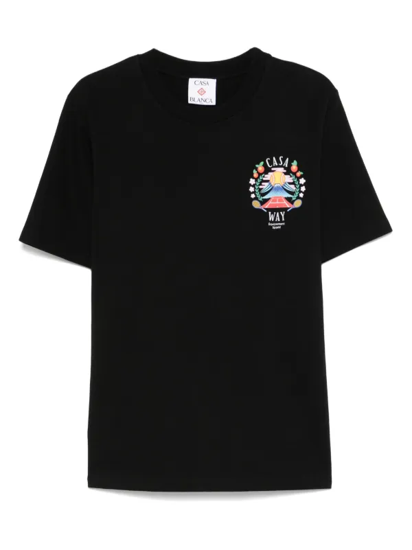 【関税込み】CASABLANCA Casa Way T-Shirt Casablanca Casa Way graphic-print T-shirt | White | FARFETCH JO