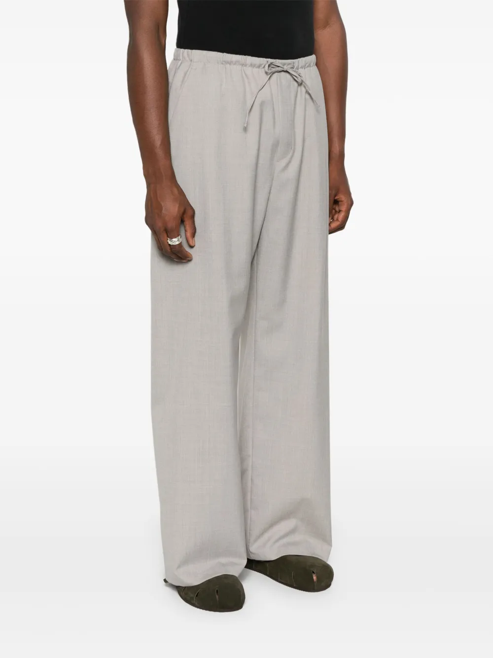 Amomento Broek met trekkoordtaille Grijs