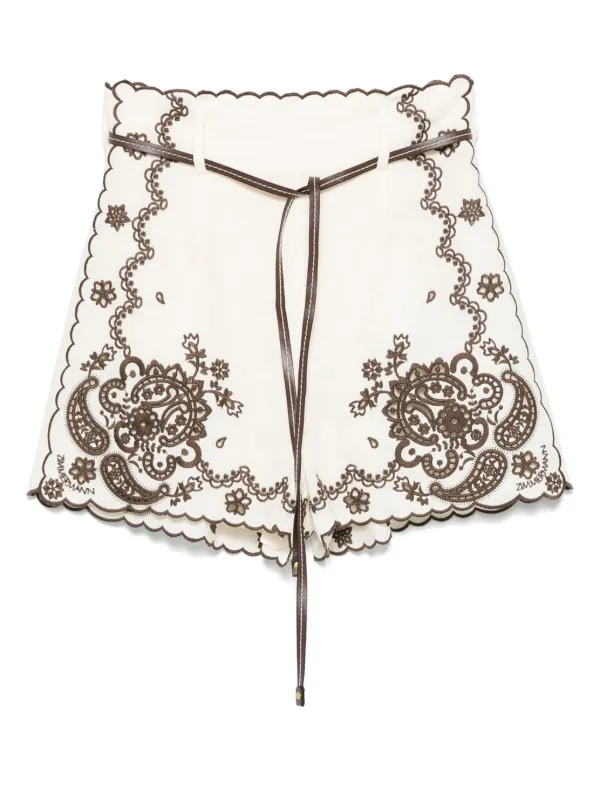 ZIMMERMANN Ascension Shorts | Neutrals | FARFETCH