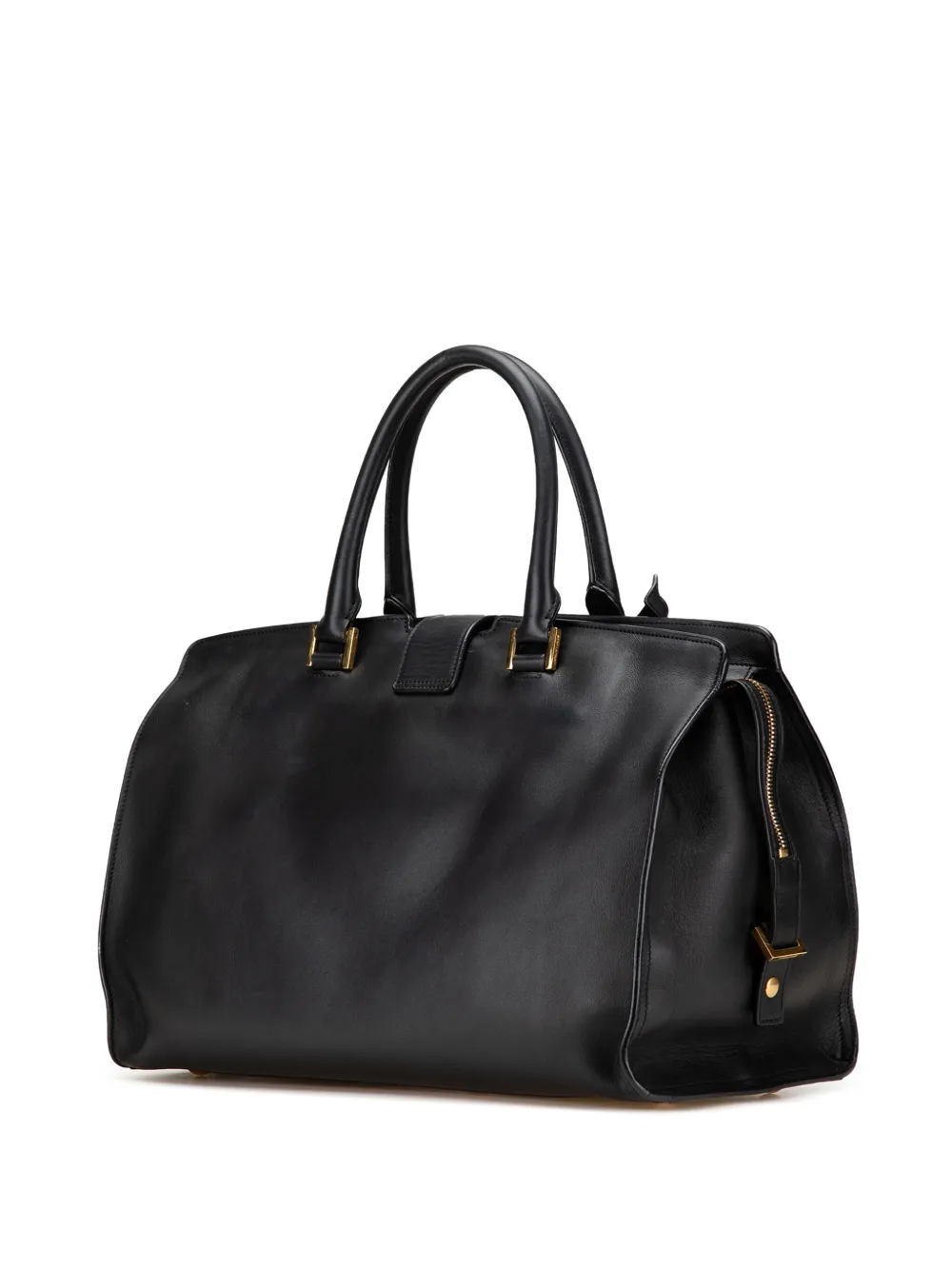 Pre-owned Saint Laurent 2014 Medium Leather Classic Y Cabas Satchel In Black