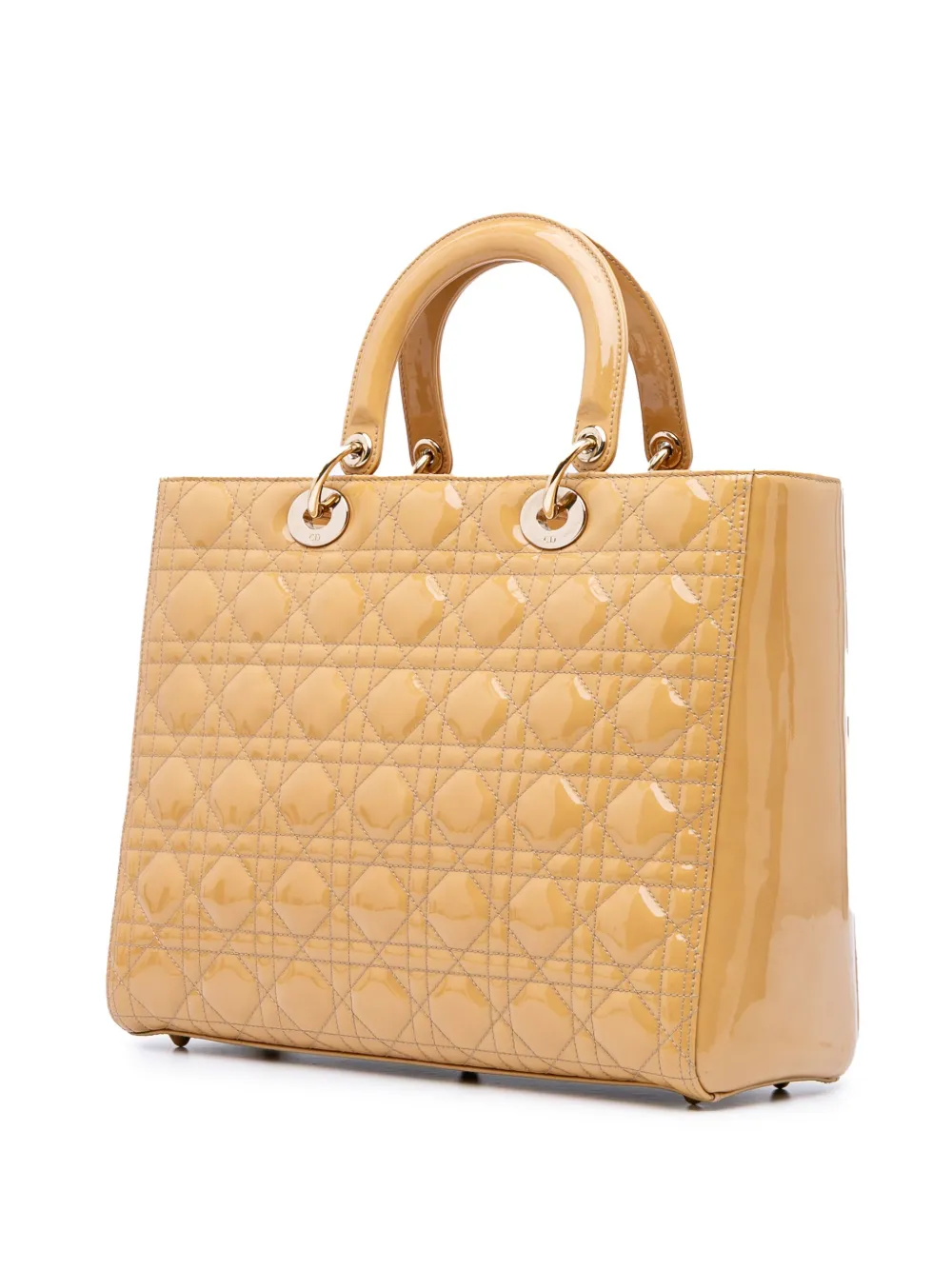 Pre-owned Dior 2011 Large Patent Cannage Lady Satchel