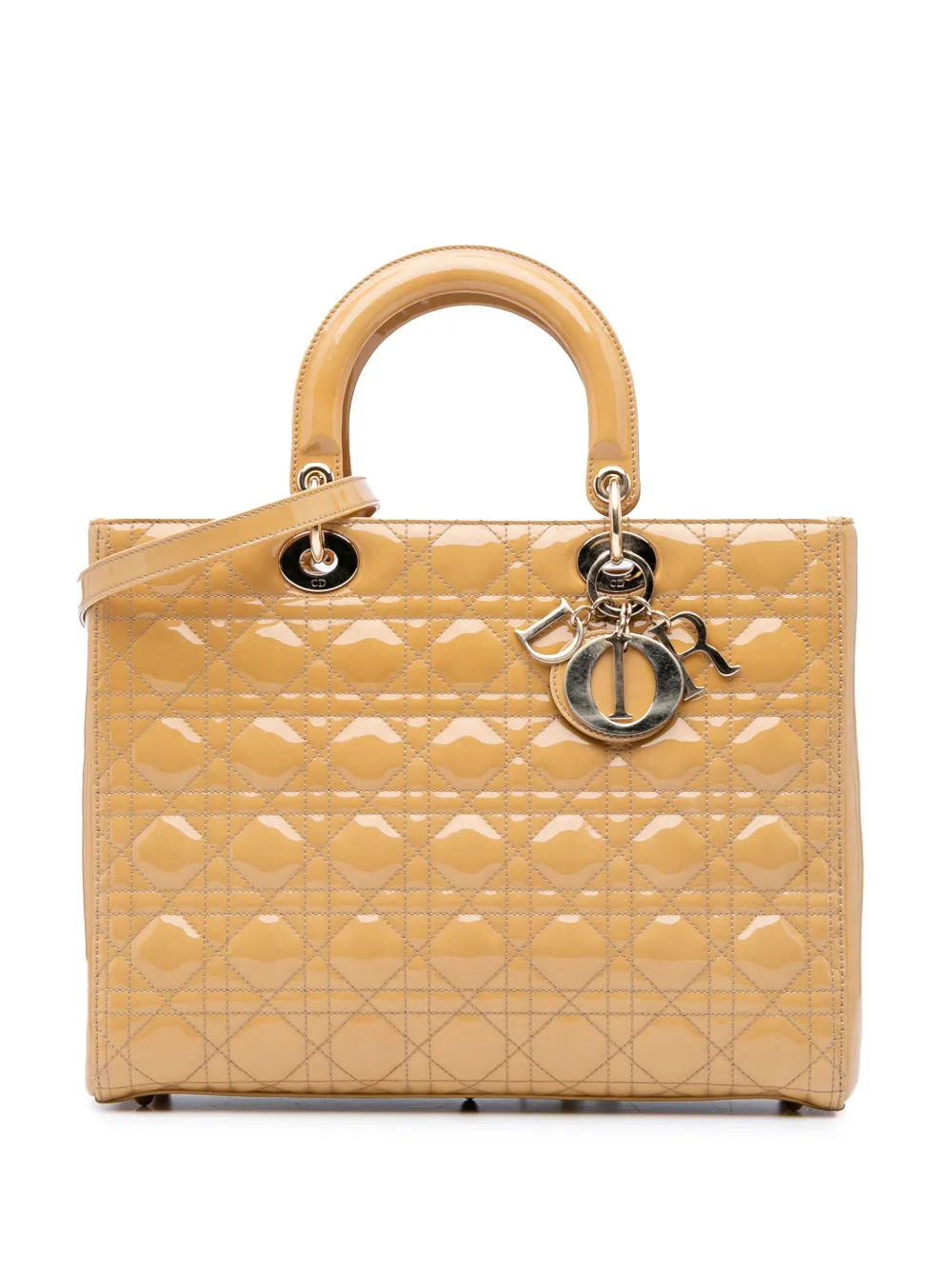 Christian Dior Pre-Owned 2011 ラージ パテント カナージュ レディ ディオール サッチェルバッグ - Christian Dior Pre-Owned 2011 ラージ パテント カナージュ レディ ディオール サッチェルバッグ -