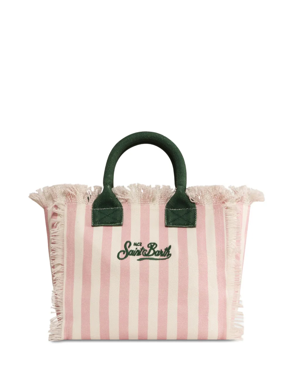 MC2 SAINT BARTH VANITY STRIPED FRAYED TOTE BAG