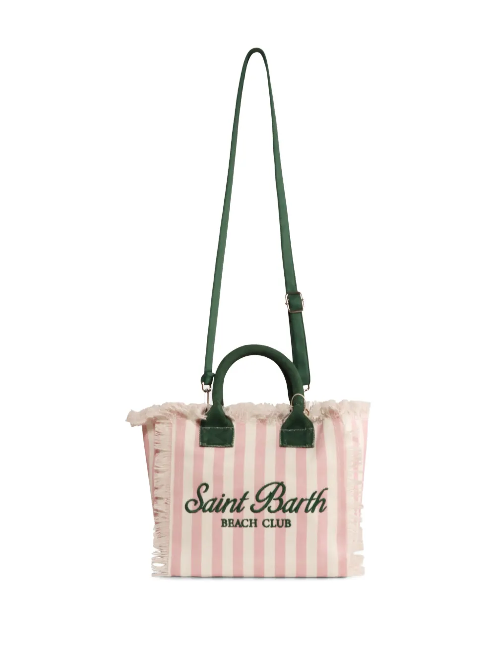 MC2 SAINT BARTH VANITY STRIPED FRAYED TOTE BAG