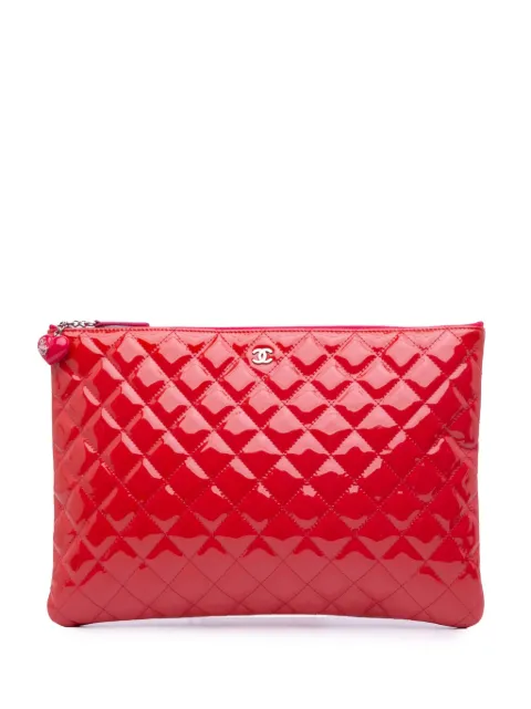 CHANEL Pre-Owned bolsa de mano Large Quilted Patent O Case 2014-2015