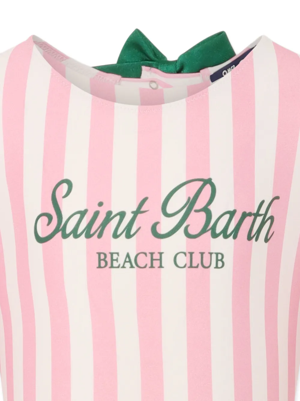 MC2 Saint Barth Kids Gestreept badpak met lange mouwen Roze