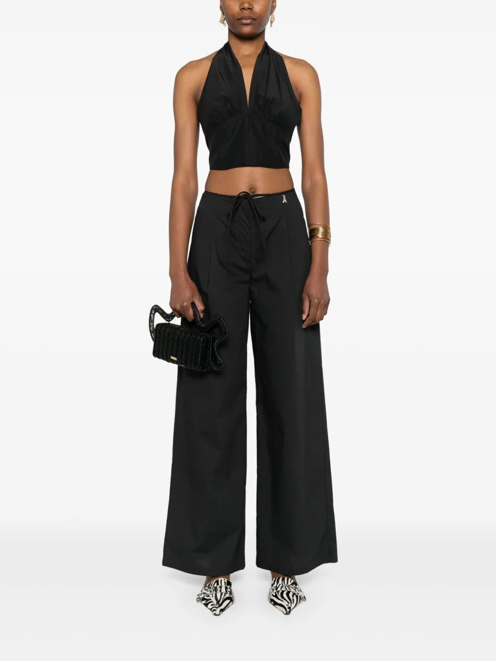 Patrizia Pepe cotton palazzo pants - Zwart