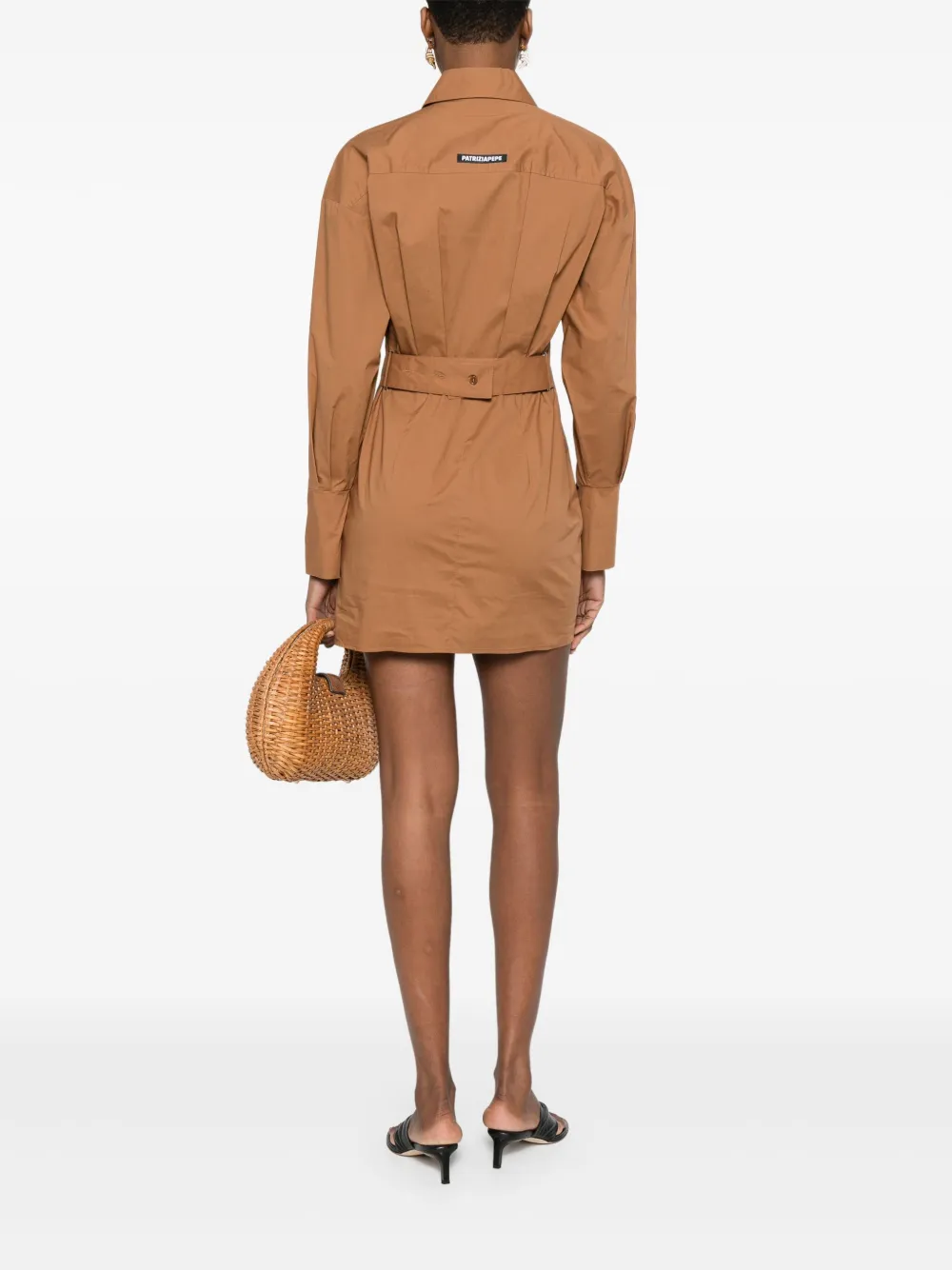 Patrizia Pepe poplin mini dress - Bruin