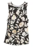 Patrizia Pepe floral-print jersey top - Brown